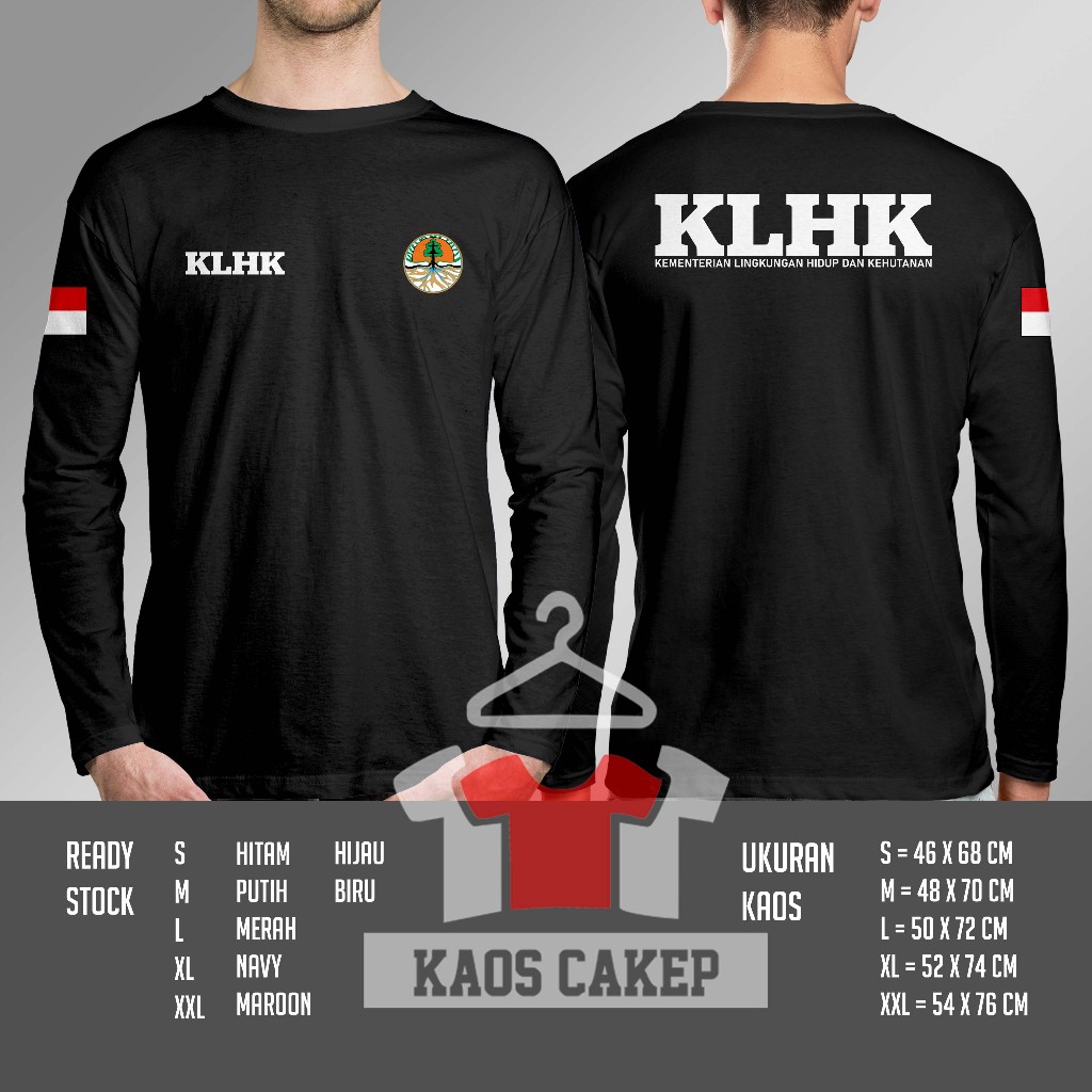Kaos KLHK Kementerian Lingkungan Hidup dan Kehutanan Lengan Panjang Baju Distro