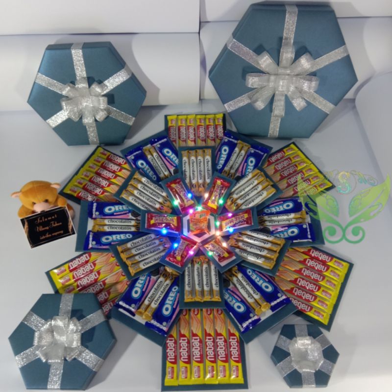 

Kado Hexagonal - Explosion Box Snack