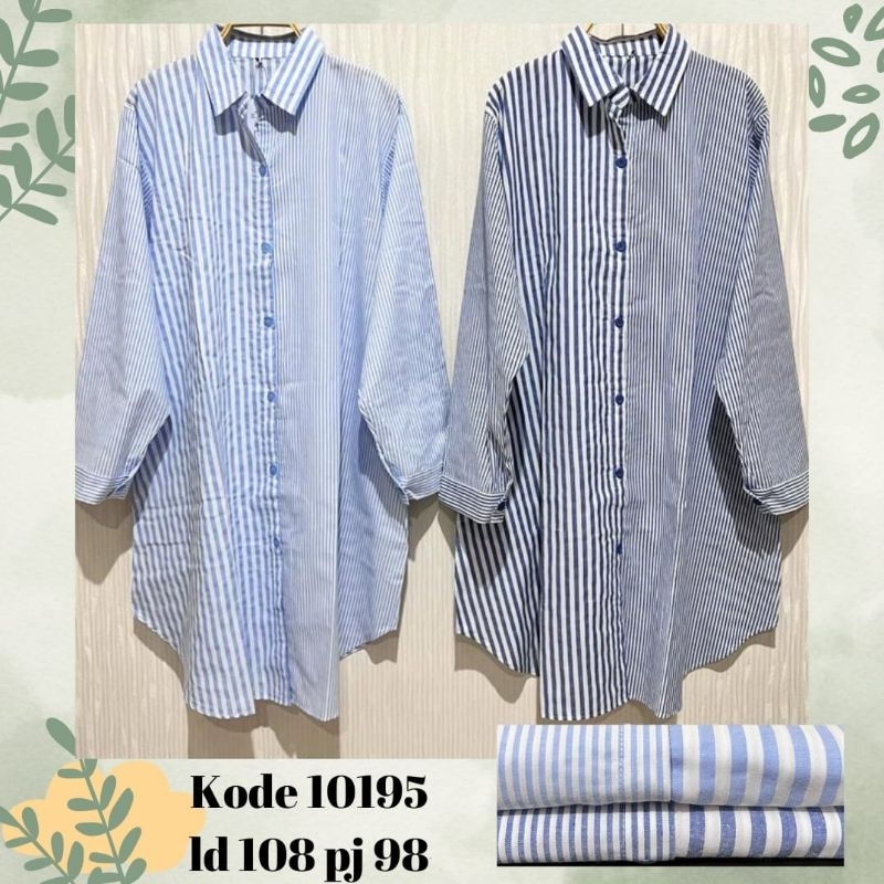 Tunik wanita // Tunik motif salur bahan katun premium