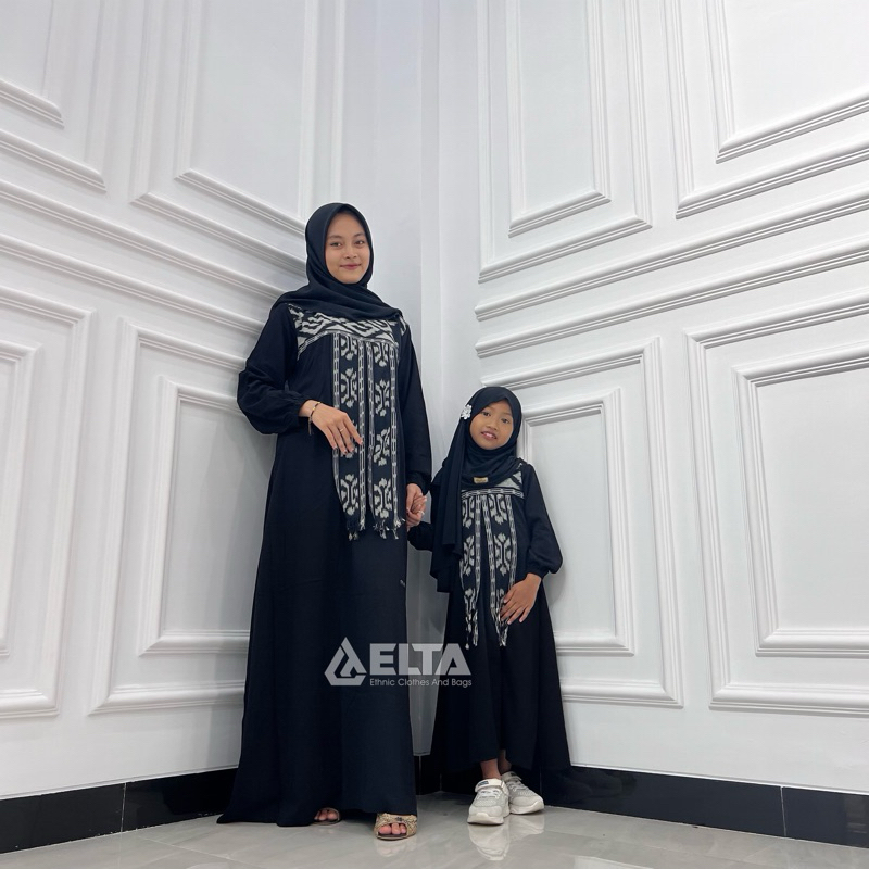 couple gamis elta tenun indonesia baju muslim seragam keluarga