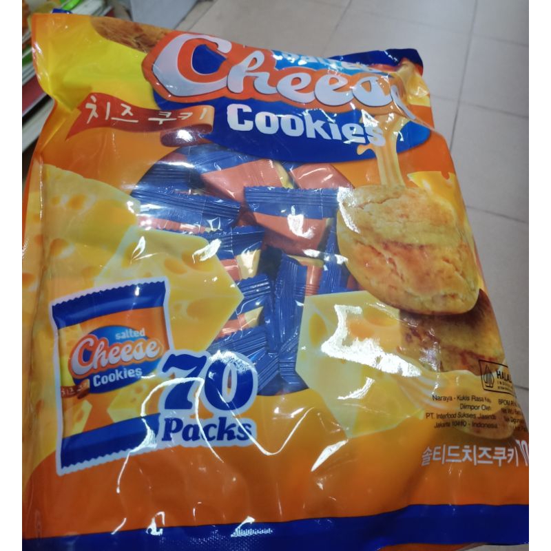 

Naraya Cookies Salted Rich Cheese Cookies 700gr (1 Bag = 70 Pack)