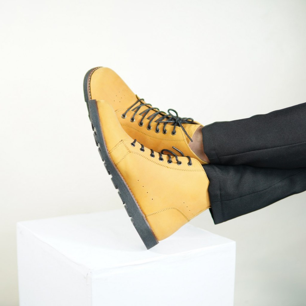 100% Aman Sepatu Boots Kulit Fashion Pria Sepatu Formal Barbados Boots Kekinian Pria Kulit Asli