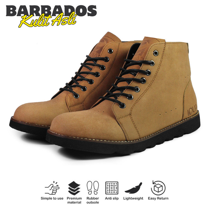 RECOMMENDED SEPATU BOOTS KULIT FASHION PRIA SEPATU FORMAL BARBADOS BOOTS KEKINIAN PRIA KULIT ASLI