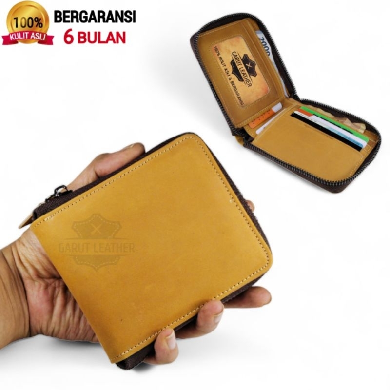 Dompet Pria/Wanita 100% ORIGINAL Kulit Asli Dompet Zipper Resleting Full