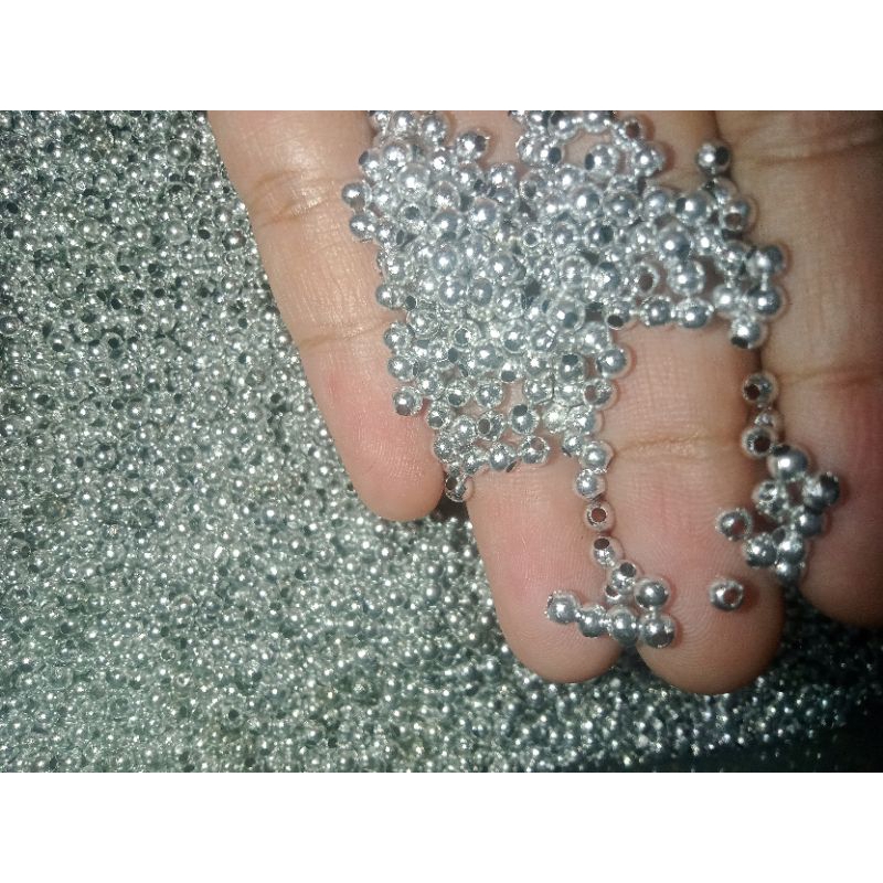 CC-[10GR] MOTE MANIK MUTIARA JEPANG SILVER/MOTE BULAT SILVER JEPANG