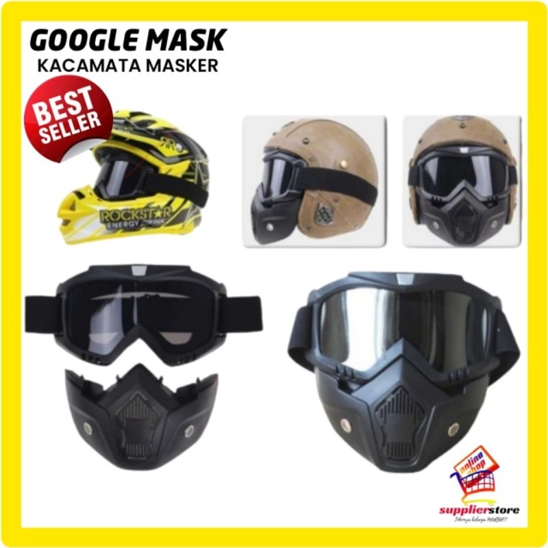 Kacamata Helm Goggle Mask Kacamata Sepeda Motot Vintage Motocross