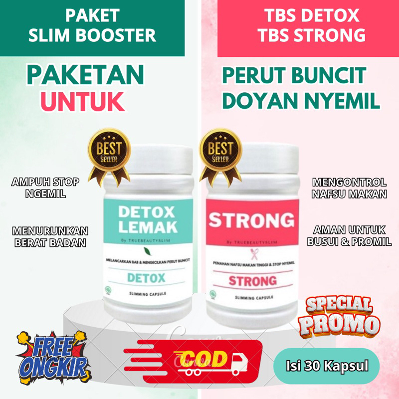Best seller Strong Obat Diet Herbal Ampuh - Pelangsing Badan - Peluntur Lemak Dan Pengecil Perut Buncit  TBS Detox By Truebeautyslim langsing dalam 3 hari