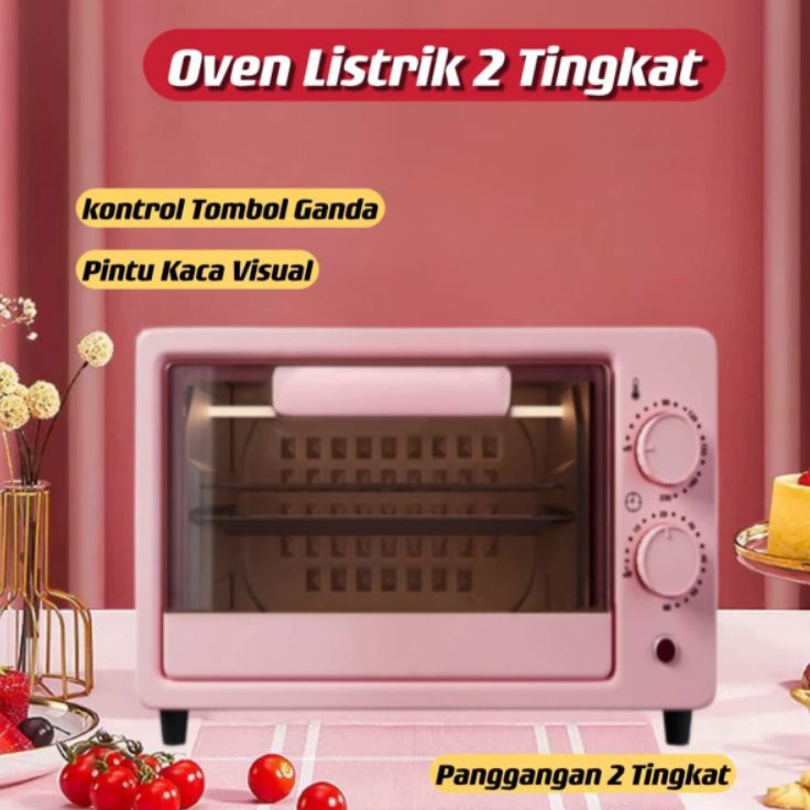 EoZ Oven Listrik Low Watt 12 Liter  Oven Pemanggang Multifungsi Oven Elektrik Low Watt  Oven 2 Tingkat Desain Terbaru