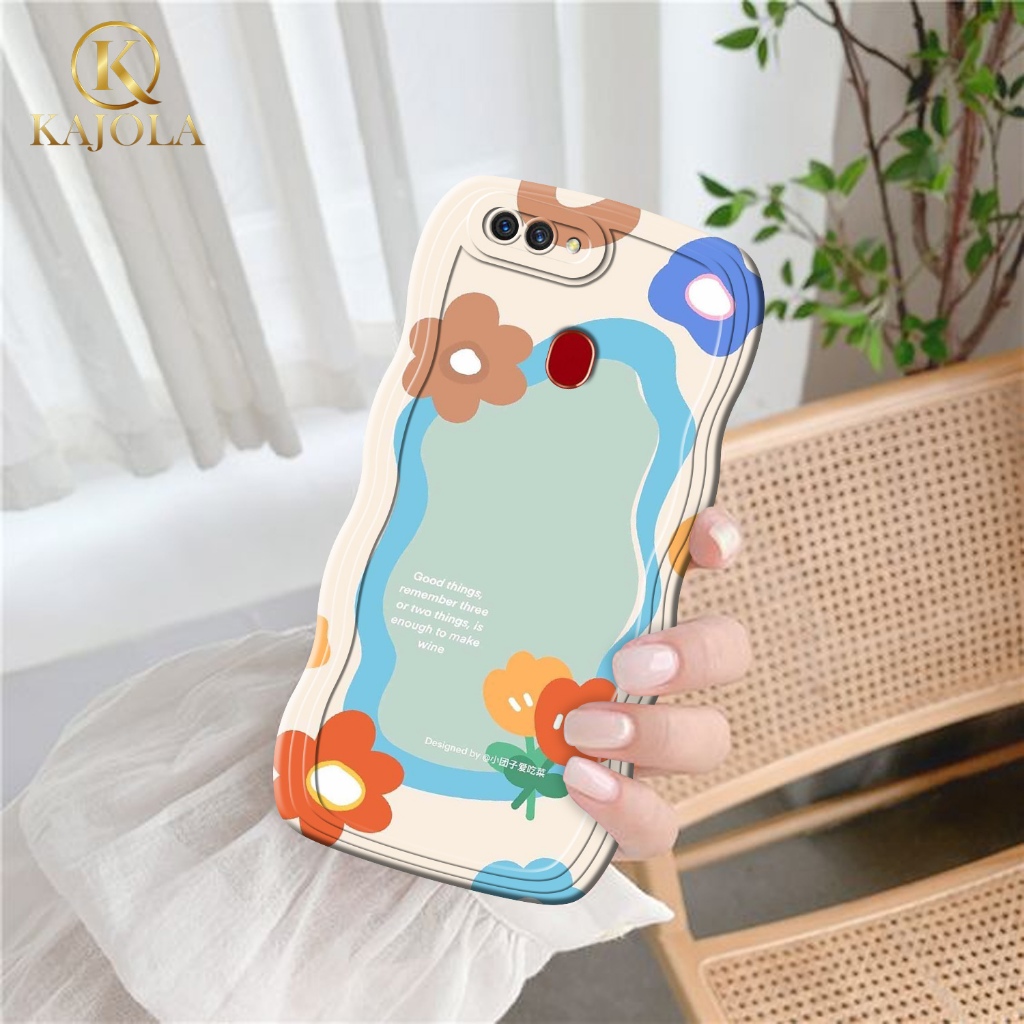 Case Gelombang Oppo A5S / A12 / A11K / A7 / F9 Motif Aesthetic Bahan Softcase silicon Lentur - Skin 
