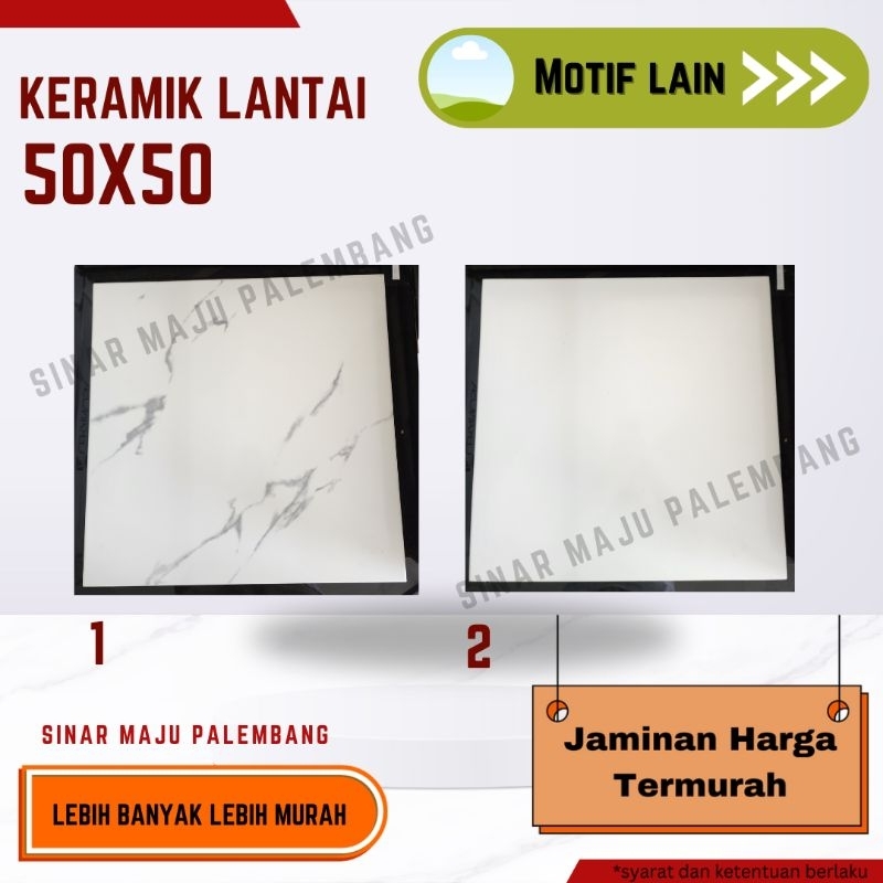 keramik lantai putih awan petir polos 50x50 50 x 50