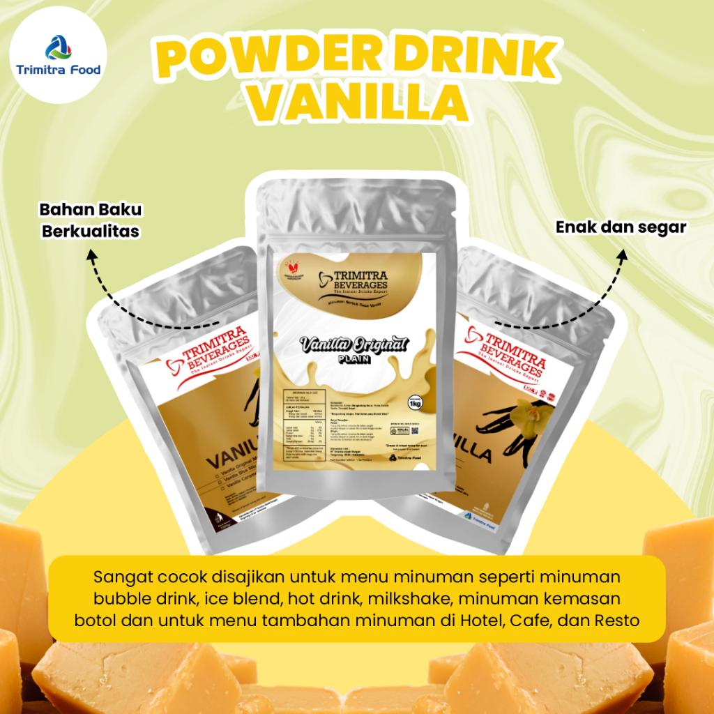 

Bubuk Minuman Powder Drink Aneka Rasa Varian Vanilla Mix Dengan Gula 1 Kg Halal