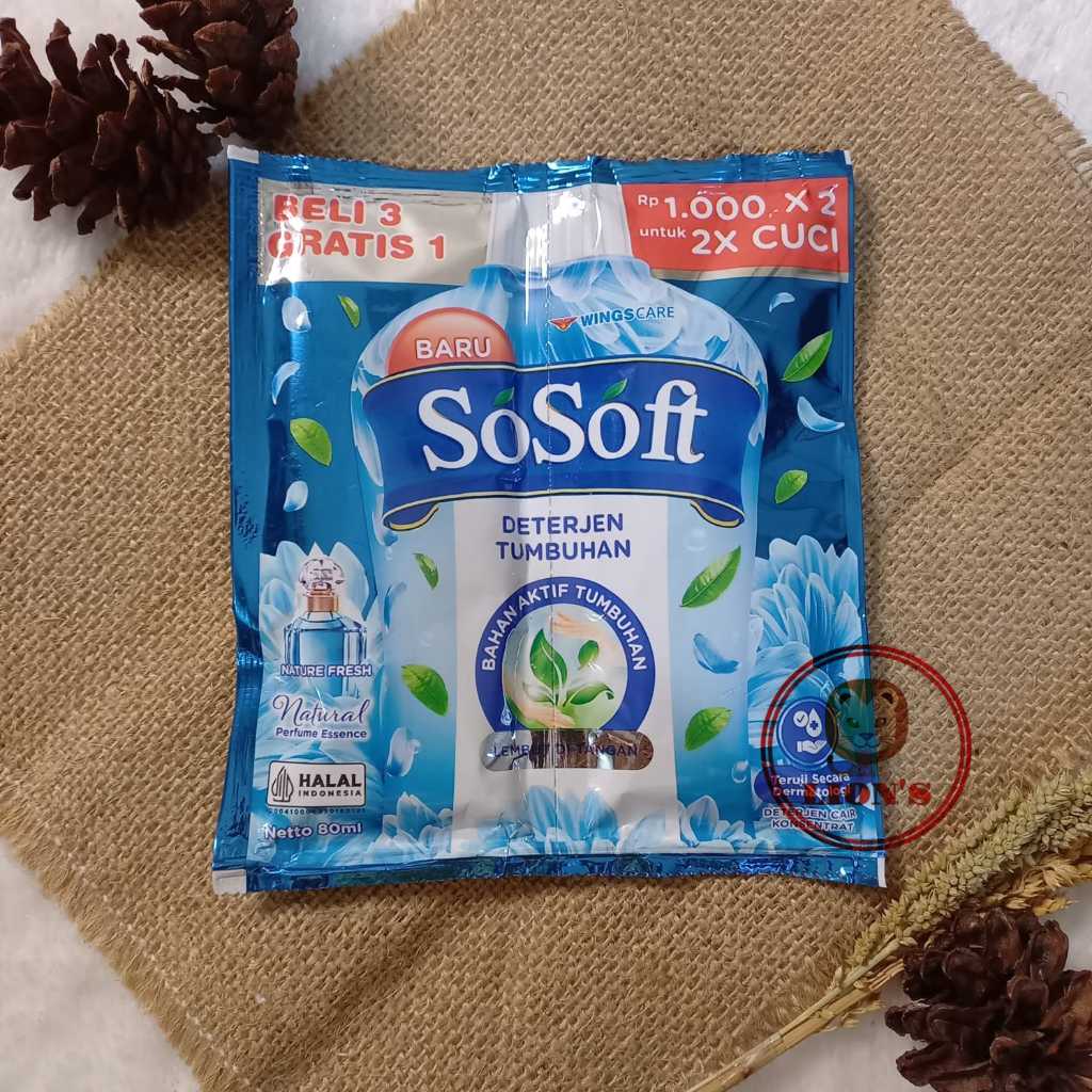 [READY] SOSOFT DETERJEN CAIR KONSENTRAT SACHET - SABUN CUCI BAJU