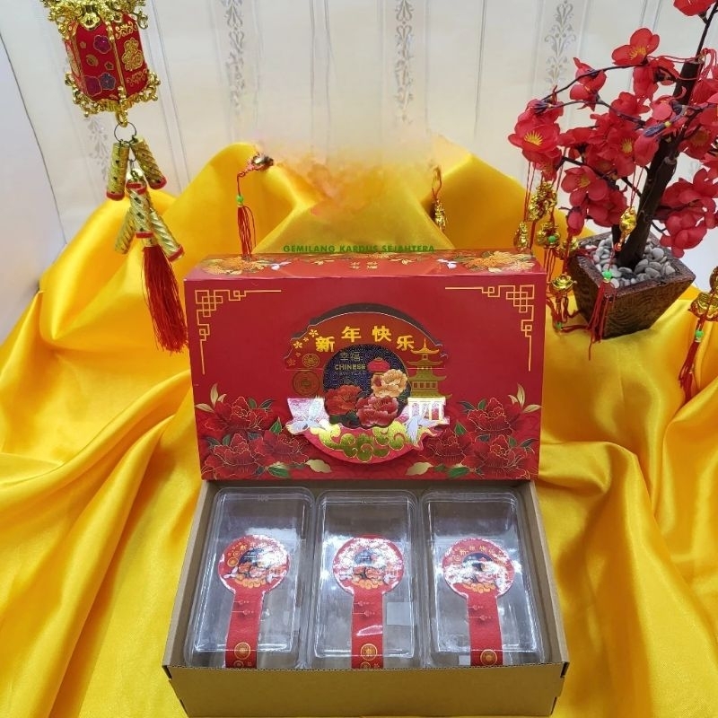 

2pcs Kotak Hampers Box Imlek CNY toples 3x350gr