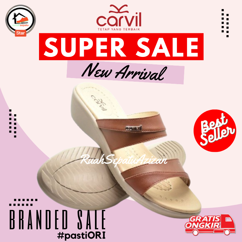 Carvil Laluna- 02L Sandal Wedges Casual Wanita Remaja Dewasa Original 100%