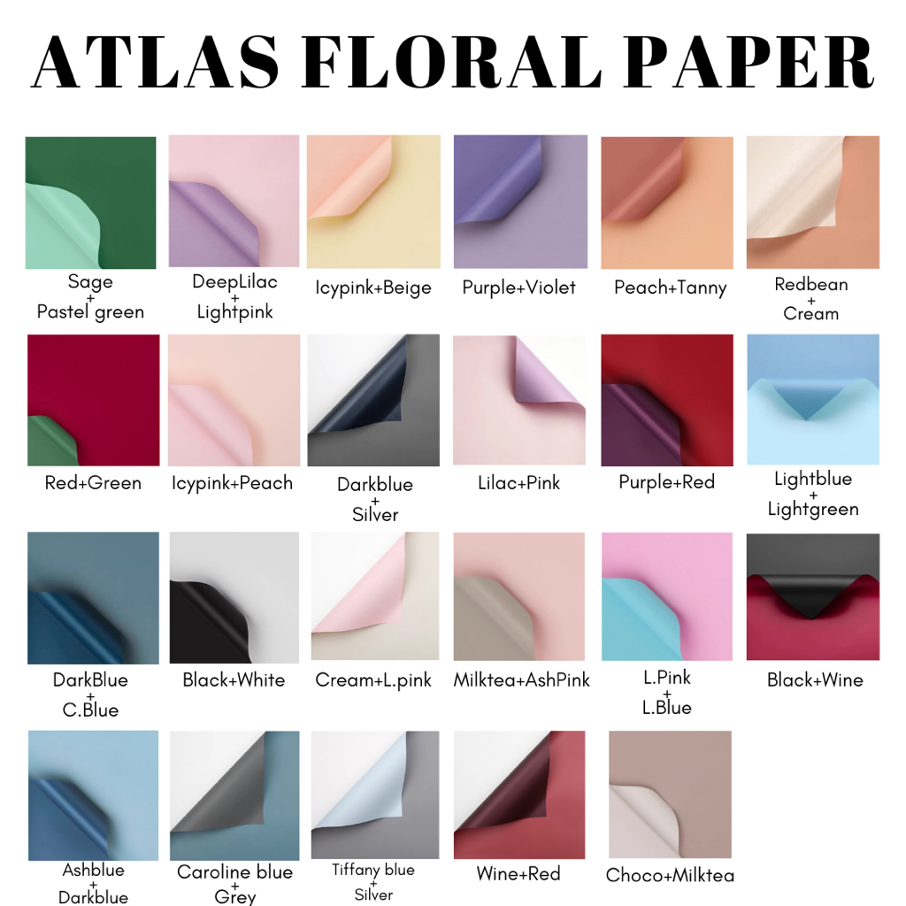 

[5 LEMBAR] Flower Wrapping Paper Bi Color Two Tone Cellophane Kertas Buket Bunga Florist