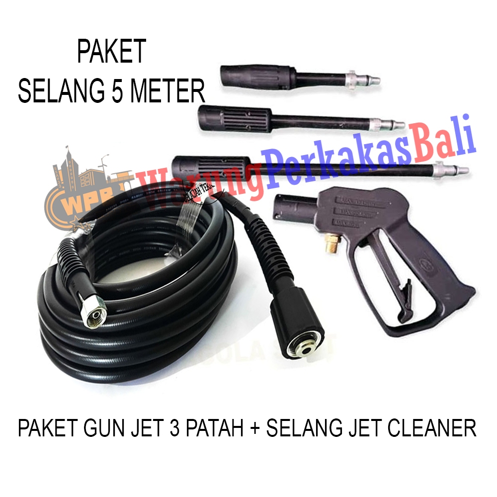 PAKET 2IN1 MOLLAR 5 Meter Selang Jet Cleaner Dan NANKAI Gun Jet Cleaner 3 Patah Gagang Semprotan Air
