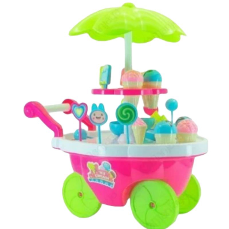 Mainan Anak Gerobak Es krim Dorong Jumbo -Ice Cream Stroller