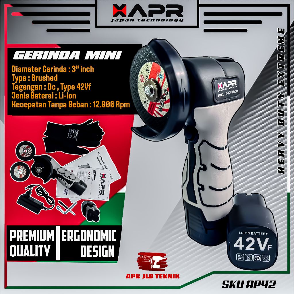 Gerinda Cordless 42V APR JAPAN Tipe AP42