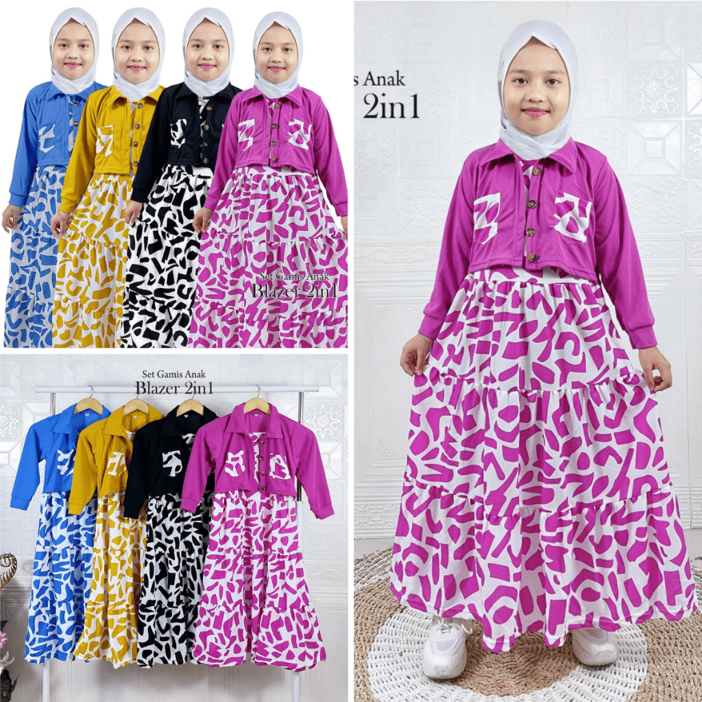Set Gamis Anak Blazer 2 in1 GOGOFASHION 710
