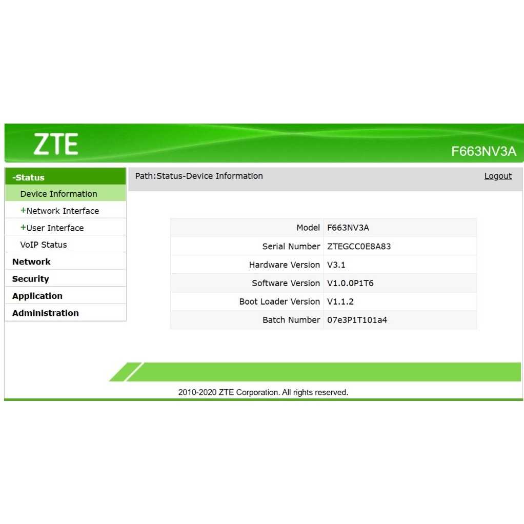 Mycoolcell Zte Xpon F663Nv3A Modem Original Bekas Ori