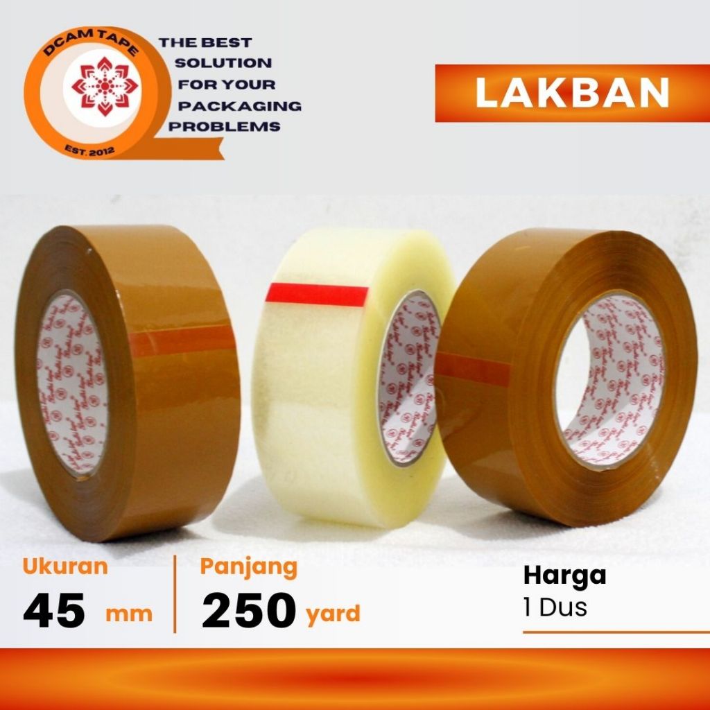 

Lakban OPP Tape / Lakban Coklat / LAKBAN JUMBO BODHI Tape 250 Yard BENING COKLAT UKURAN REAL