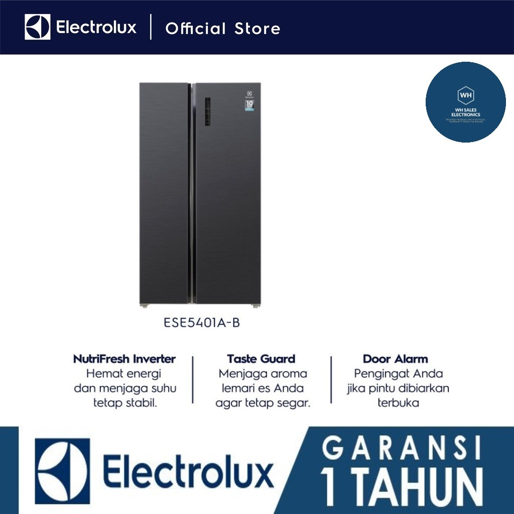 Electrolux ESE5401A-BID / ESE 5401A-BID / ESE 5401AB Kulkas Side By Side 528L ELECTROLUX - TORN/Kard