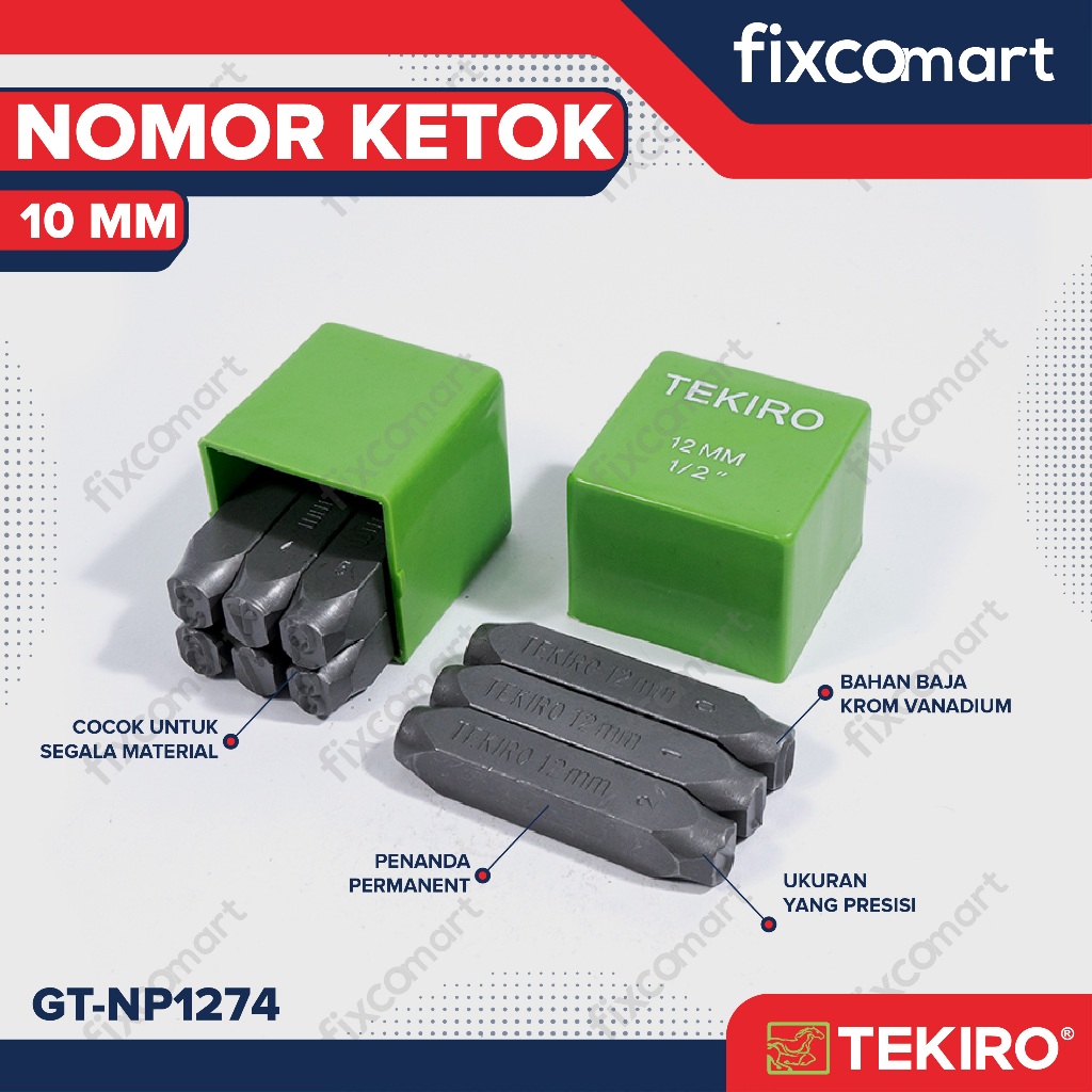 TEKIRO Nomer Ketok 10 mm / Tekiro Angka Ketok 10 mm