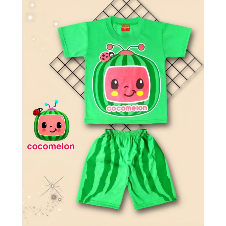 Setelan Baju Anak Laki Laki Dan Perempuan Karakter Cocomelon