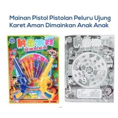 Mainan Pistol Pistolan Peluru Ujung Karet