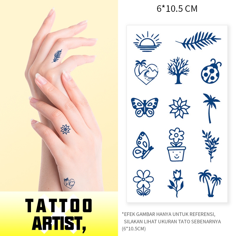 Tato, Tangan, Pola Kecil, Tato Temporer, Tato Temporer, Tahan 15 Hari, Tahan Air, Tinta Buah Tidak B