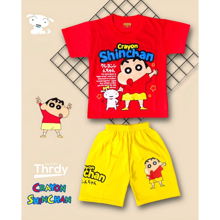 Baju Setelan Anak Crayon Shinchan 2-10 Tahun BISA COD