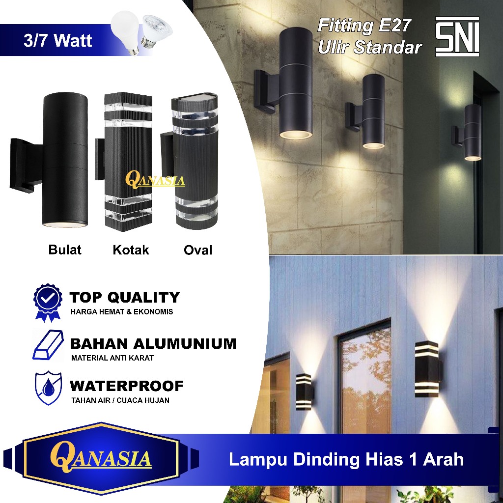 Lampu Dinding Outdoor Hias Taman Pilar Teras Minimalis SNI