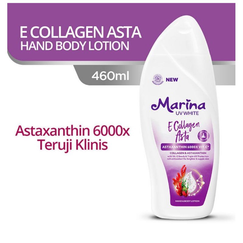MARINA Hand & Body Lotion UV White E Collagen Asta Besar