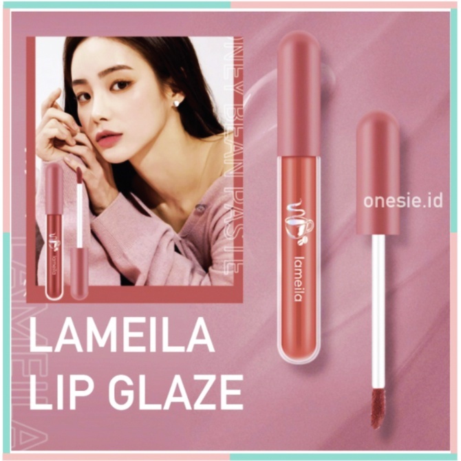 LAMEILA NUDE EDITION Lip Glaze Lipstik Cair Lip Gloss Pelembab Silky Misty LA108