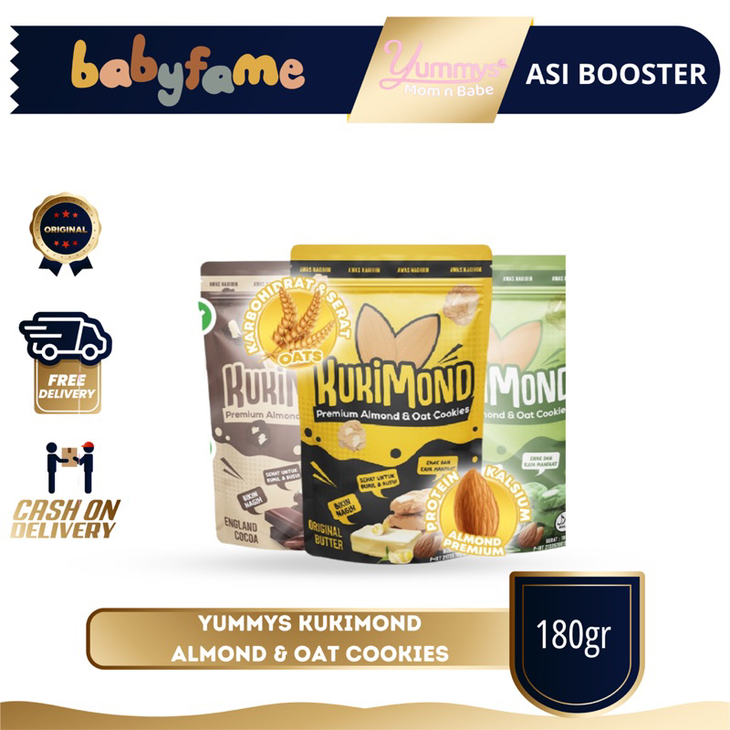 

YUMMYS KUKIMOND ALMOND & OAT COOKIES | 180GR | CEMILAN/SNACK