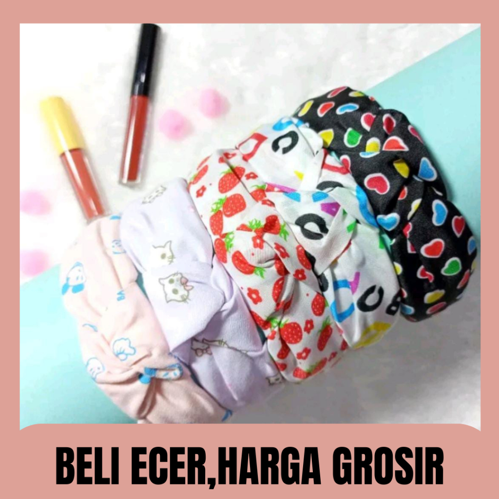 Bando silang Motif Cantik/Bando Simpul Jepang/Bando Korea Style