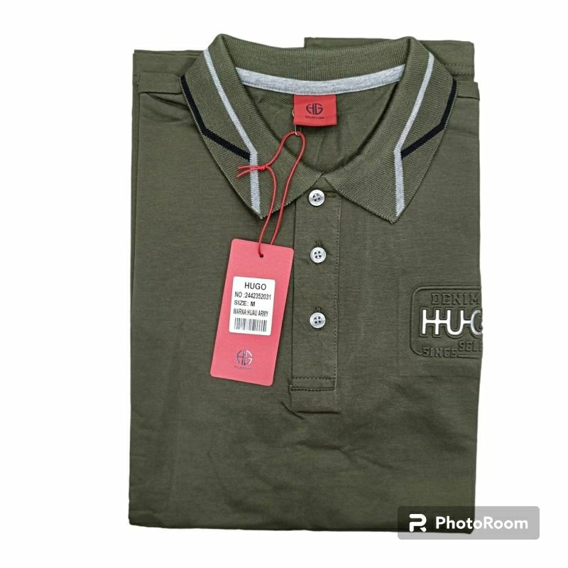 kaos Hugo kerah tebal