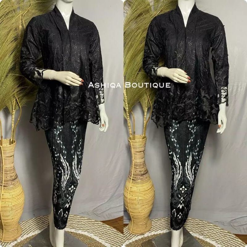 Setelan Kebaya Kartini Atasan Kebaya Modern Set Kebaya Hitam Set Kebaya Wisuda Hitam