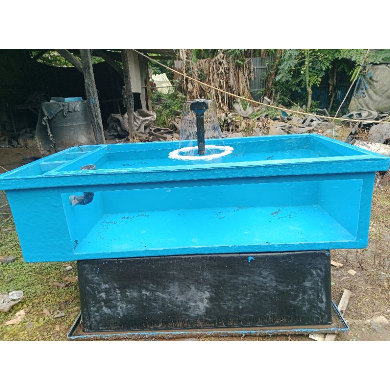 kolam kaca size 150*80*40..kaca 10mm.filter samping