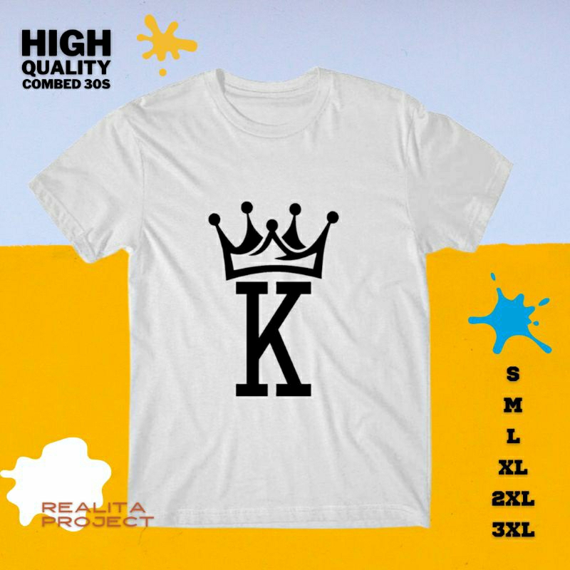 kaos wanita pria king / kaos combed 30s jumbo / kaos kata kata