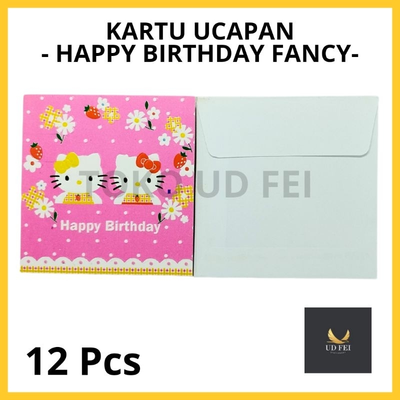 (12 PCS) kartu ucapan ultah/ kartu ucapan/ Kartu ucapan fancy/ kartu ucapan happy birthday