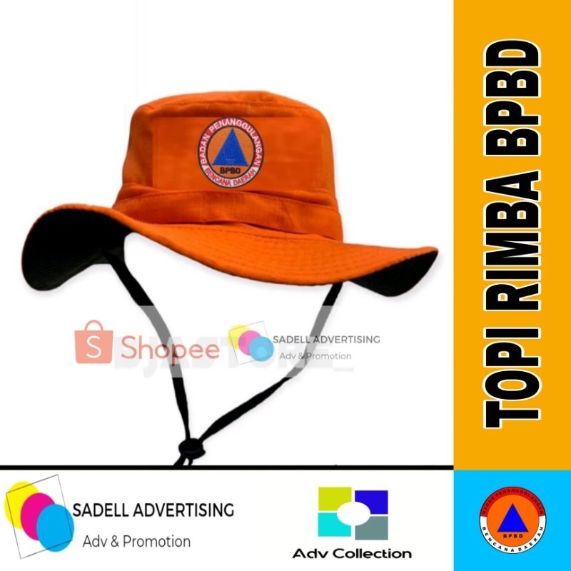 Topi BPBD Topi Rimba BPBD Orange Bordir