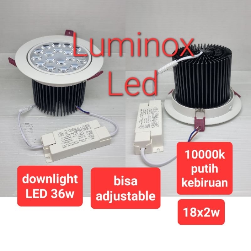 downlight led 10000k 36watt 18led / lampu plafon ceiling 18×2watt 36w 36watt 10000kelvin 220volt