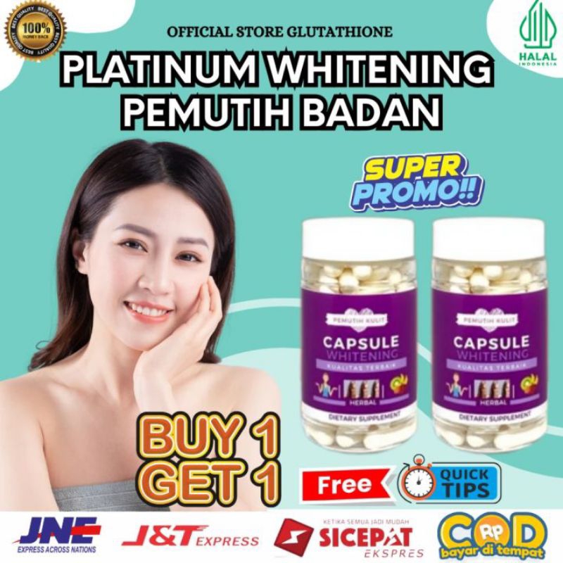 ( BELI 1 GRATIS 1 ) KAPSUL PEMUTIH KULIT | CAPSULE WHITENING | PEMUTIH KULIT BADAN DAN WAJAH HALAL B