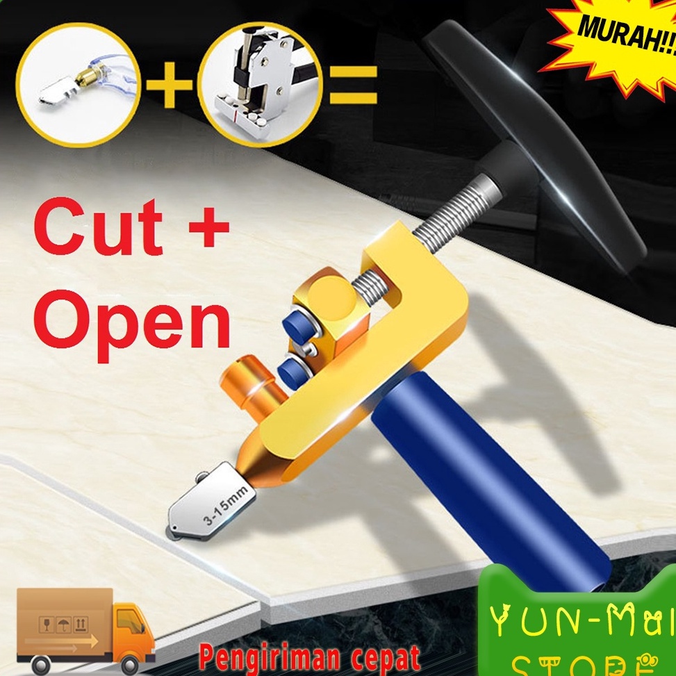 Terbatas YUN Mall 2 In 1 Alat Pemotong KacaUbinKeramik Manual Multifungsi Mudah Digunakan o Terlaris