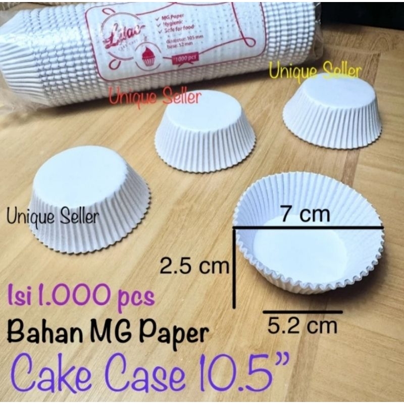 Cake Case 10.5 Warna Putih Polos(1000 pcs) | Alas kue apem | Alas kue lumpur