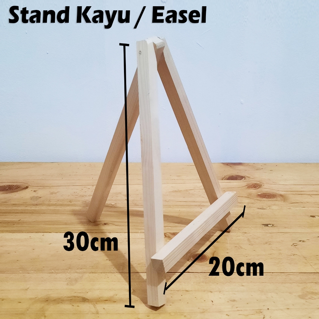 

Stand Kayu Mini Easel Mini Ukuran 30x20 Kayu Holder Foto Kayu Untuk Hiasan Wooden Tripod Stand Canvas Standing Penyangga Sandaran