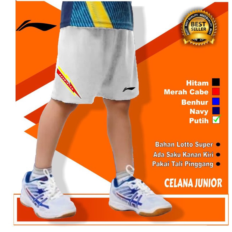 Celana bawahan anak badminton - Celana pendek anak laki laki dan perempuan olahraga bulutangkis unis