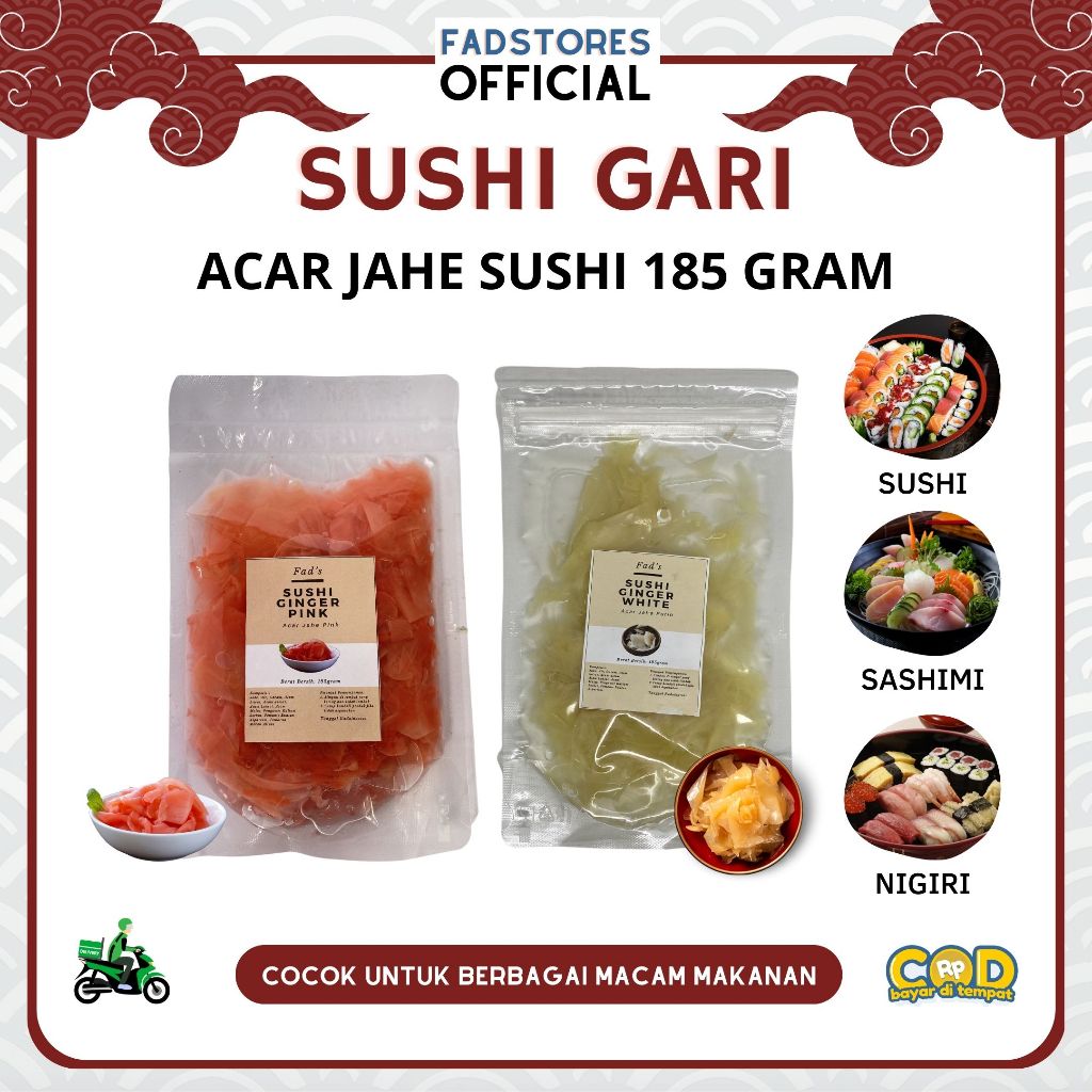 

Sushi Gari 185gr - Sushi Ginger Pink and White - Acar Jahe Sushi - Sushi Pickles