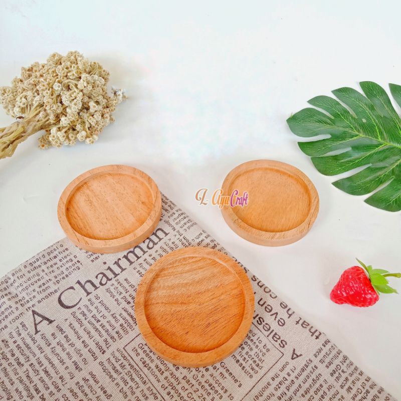 L-AYUCRAFT Coaster lubang bulat kayu mahoni